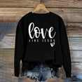 thumbnail image 1 of Brilliant Valentines Sweater Women Women's Christmas Printed Round Neck Long Sleeves Top Loose Fitting Sweater New(Black,M), 1 of 6