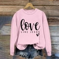 thumbnail image 1 of Brilliant Valentines Sweater Women Women's Christmas Printed Round Neck Long Sleeves Top Loose Fitting Sweater New(Pink,M), 1 of 6