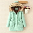 thumbnail image 1 of Brilliant Winter Coats for Women Plus Size Long Winter Womens Warm Long Coat Hoodies Jacket Slim Parkas Outerwear Tops with Pockets Clothes under $5.00, 1 of 6