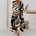 thumbnail image 1 of Brilliant Winter Dresses for Women 2025 Women Casual Round-Neck Long Sleeve Button Pocket Long Dress Brown 3x, 1 of 1