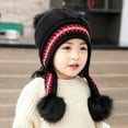 thumbnail image 1 of Brilliant Winter Hats for Kids with Ear Flaps Children Winter Beanies Warmth Plush Protection Thick Hats Black, 1 of 6