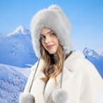thumbnail image 1 of Brilliant Winter Hats for Women with Ear Flaps Women's Winter Thick Cold-proof Pullover Hat Plush Ball Warm Ear Protection Hat Gray, 1 of 7