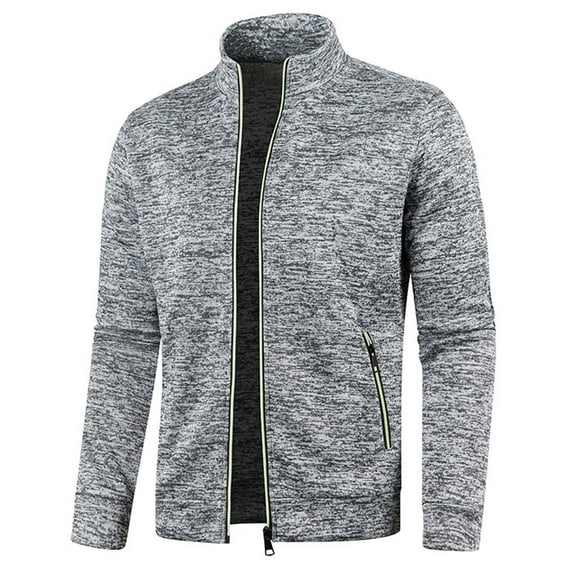 Brilliant Winter Jacket Coats for Men New Fashion Casual Autumn and Winter Men's Long Zipper Sweater Sleeve Thin Velvet Sweater Coat Men Clearance Clothes under $5.00