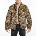 thumbnail image 1 of Brilliant Winter Jackets for Men Clearance Men Leopard Winter Warm Lightweight Outdoor Woolen Faux-Fur' Coat Collar OverCoat Brown S, 1 of 9