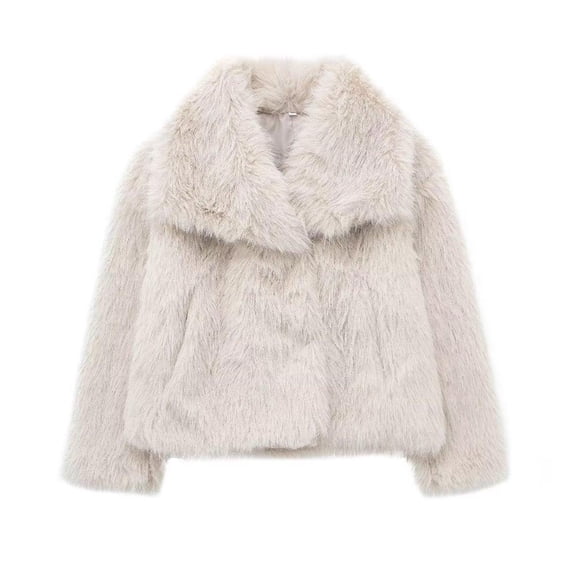 Brilliant Winter Jackets for Women Athletic Ladies Fashion Faux Effect Short Jacket Coat Thickened Jacket White S