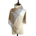 thumbnail image 1 of Brilliant Winter Scarf for Women Cold Weather Ladies Scarf Striped Color Plaid Shawl Elegant Ladies Style Warm Comfortable and Colorful Cotton Scarf Brown Scarves&Shawls, 1 of 4