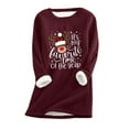 thumbnail image 1 of Brilliant Women Christmas Sweatshirts Women's Large Loose Raglan Top Thickened and Velvet Lamb Wool Warm Underlay Clearance Clothes under $5.00, 1 of 2