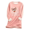 thumbnail image 1 of Brilliant Women Christmas Sweatshirts Women's Large Loose Raglan Top Thickened and Velvet Lamb Wool Warm Underlay Clearance Clothes under $5.00, 1 of 2