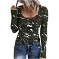 thumbnail image 1 of Brilliant Women Fall Womens Casual Solid Color Buttons Long Sleeve V-Neck Loose Shirt Blouse Top Slim Fit Undershirts, 1 of 4