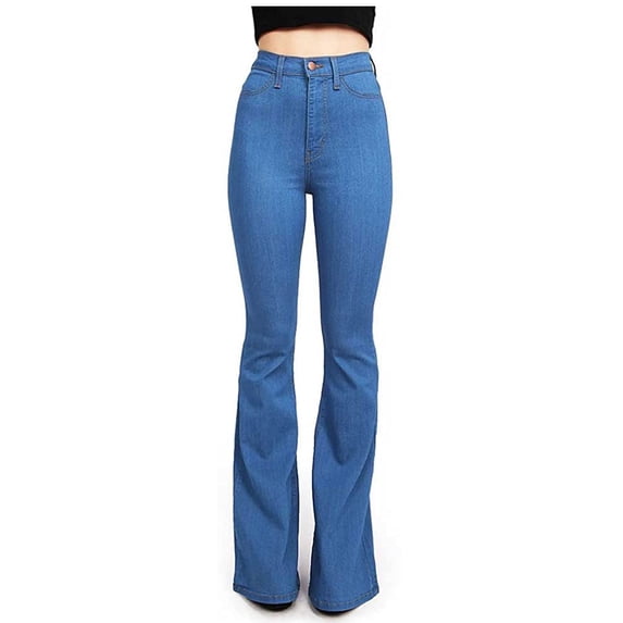 Brilliant Women Jeans Stretchy Women Jeans High Waist Women's High Waist Stretch Micro Flare Skinny Slim Tight Long Jeans Clearance Clothes under $5.00