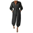 thumbnail image 1 of Brilliant Women Jumpsuit Plus Size Jumpsuits for Women Women Lady Bandage Lapel Slim Long Button Rompers Long Pants Jumpsuits Trousers Clothes under $5.00, 1 of 4