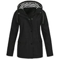 thumbnail image 1 of Brilliant Women Solid Rain Jacket Outdoor Plus Size Hooded Raincoat Windproof, 1 of 3