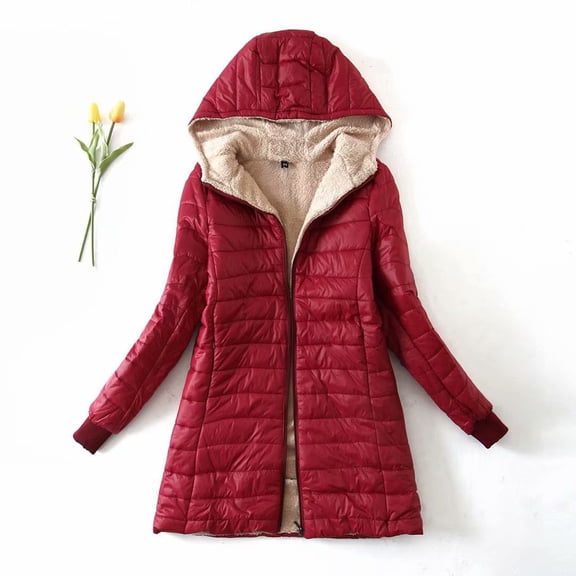 Brilliant Women's Plus Fleece Cotton Jacket Warm Lamb Fleece Top Coat Sweater Coat