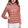 thumbnail image 1 of Brilliant Women's Short Coat Overcoat Winter Coat Women's Puffer Jacket Long Sleeve Hooded Zip Up Quilted Lightweight Down Coat Tops Winter with Pockets Clothes under $5.00, 1 of 8
