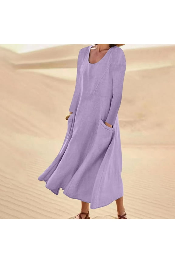 Brilliant Womens Clothes Dresses Women's Summer Dresses Casual Sleeveless Round Neck Pocket Dress Beach Casual Maxi Sundress Holiday