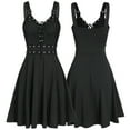 thumbnail image 1 of Brilliant Womens Dresses Women Plus Size Cool Solid Bandage Irregular Hem Sleeveless Camisole Mini Dress Summer Black S-2XL, 1 of 6