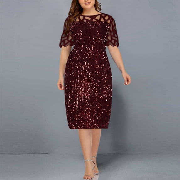 Brilliant Womens Dresses Fashion Womens Casual Long Sleeve Round Neck Printed Knee Length Dress Black Dress Summer Clearance