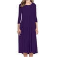 thumbnail image 1 of Brilliant Womens Dresses Petite Women Fashion Comfortable Button V-Neck Solid Color Casual Dress Clearance Clothes under $5.00, 1 of 9