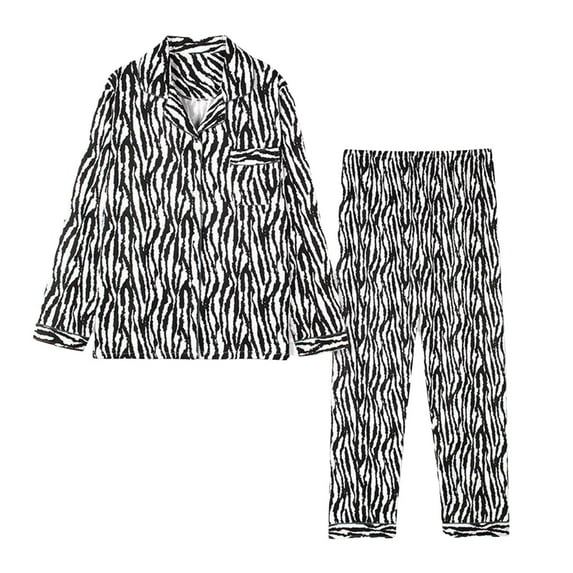 Brilliant Womens Pajama Plus Size Womens Silk Satin Pajamas Set Two-Piece Sleepwear Loungewear Button-Down Sets