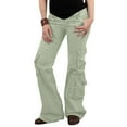 thumbnail image 1 of Brilliant Womens Pants with Pockets Boot Cut Cargo Pants for Women Ladies Pants Hippie Punk Trousers Streetwear Jogger Pocket Loose Overalls Long Pants Clothes under $5.00, 1 of 8