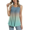 thumbnail image 1 of Brilliant Womens Plus Size $5 3x Tunic Summer Casual Sleeveless Blouse CrewNeck Tops Floral Printed T-Shirt Tank Tops for Women Blue XL, 1 of 6