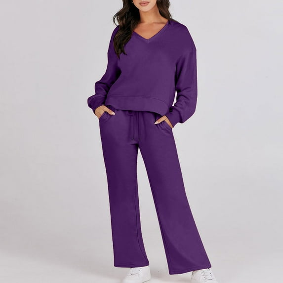 Brilliant Womens Plus Size Tops Women 2023 Color Sports Suit Casual Sports Hoodie Pant Two-piece Set