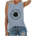 thumbnail image 1 of Brilliant Womens Sleeveless Tops Sale Women's Vintage Casual CrewNeck Printed Tank Tops (Gray,XXXL), 1 of 5