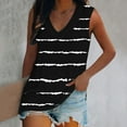 thumbnail image 1 of Brilliant Womens Tank Tops Plus Size Fashion Women's Summer V-Neck Sleeveless Striped Casual Tank Top Blouse (Black,XL), 1 of 6