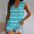 thumbnail image 1 of Brilliant Womens Tank Tops Plus Size Fashion Women's Summer V-Neck Sleeveless Striped Casual Tank Top Blouse (Blue,XL), 1 of 6