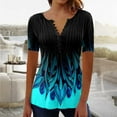thumbnail image 1 of Brilliant Womens Tops Clearance under $10 Spring Summer 2024 Women Fashion Casual Print Round Neck Loose Short Sleeve T-shirt Top Blouse Pullover, 1 of 5
