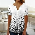 thumbnail image 1 of Brilliant Womens Tops Clearance under $10 Spring Summer 2024 Women Fashion Casual Print Round Neck Loose Short Sleeve T-shirt Top Blouse Pullover, 1 of 5