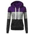 thumbnail image 1 of Brilliant Womens Tops Long Sleeve Fashion Womens Casual Hoodies Sweatshirt Patchwork Ladies Hooded Blouse Pullove Clearance Clothes under $5.00, 1 of 4