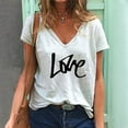thumbnail image 1 of Brilliant Womens Tops Plus Size under $5 Spring Summer 2024 Women's Casual Fashion Summer V-Neck T-Shirt Printed Short-Sleeved Tops/White/S-5XL, 1 of 3