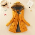thumbnail image 1 of Brilliant Womens Tops Plus Size Fall Clothes Women Winter Womens Warm Coat Hooded Jacket Slim Winter Outwear Yellow M, 1 of 3