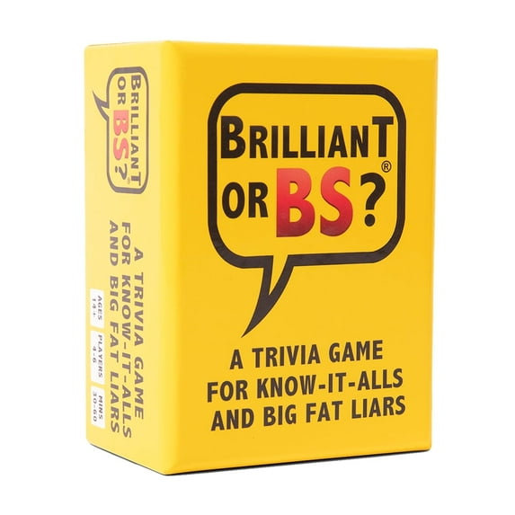 Brilliant or BS? - A Trivia Game for Know-It-Alls and Big Fat Liars - Fun Bluffing Trivia Party Game - For 4-6 Players
