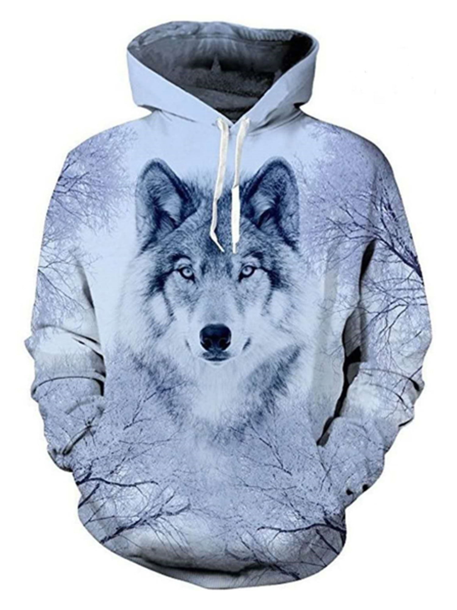 BrilliantMe Women Men Animal Graphic 3D Wolf Print Hoodie Sweater  Sweatshirt Pullover Tops XL - Walmart.com