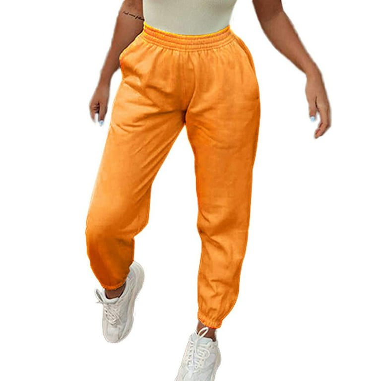 BrilliantMe Women's Casual Jogger Thick Sweatpants Cotton High Waist  Workout Pants Cinch Bottom Trousers with Pockets