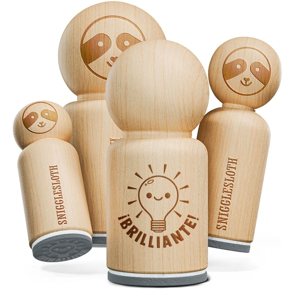 Brilliante Bright Light Bulb Spanish Compliment Rubber Stamp for Stamping Crafting Planners - 1 Inch Medium