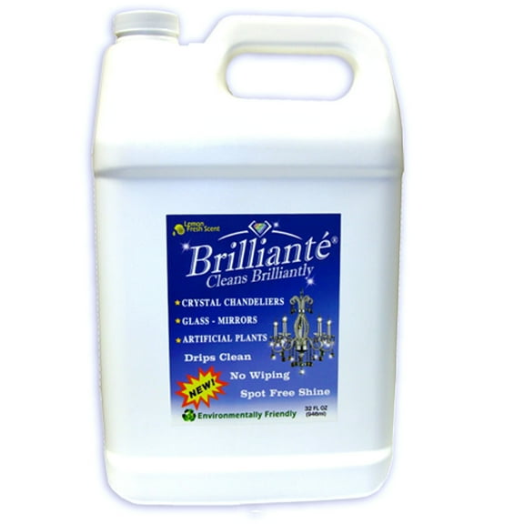 Brilliante Crystal Chandelier Cleaner 1 Gallon Refill Environmentally Safe, Ammonia-free, Drip-dry Formula, Made in USA