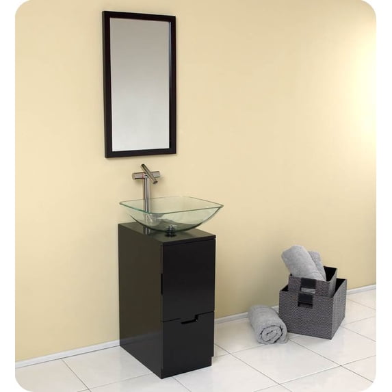 Brilliante Modern Bathroom Vanity in Espresso Finish (Soana Brushed Nickel)