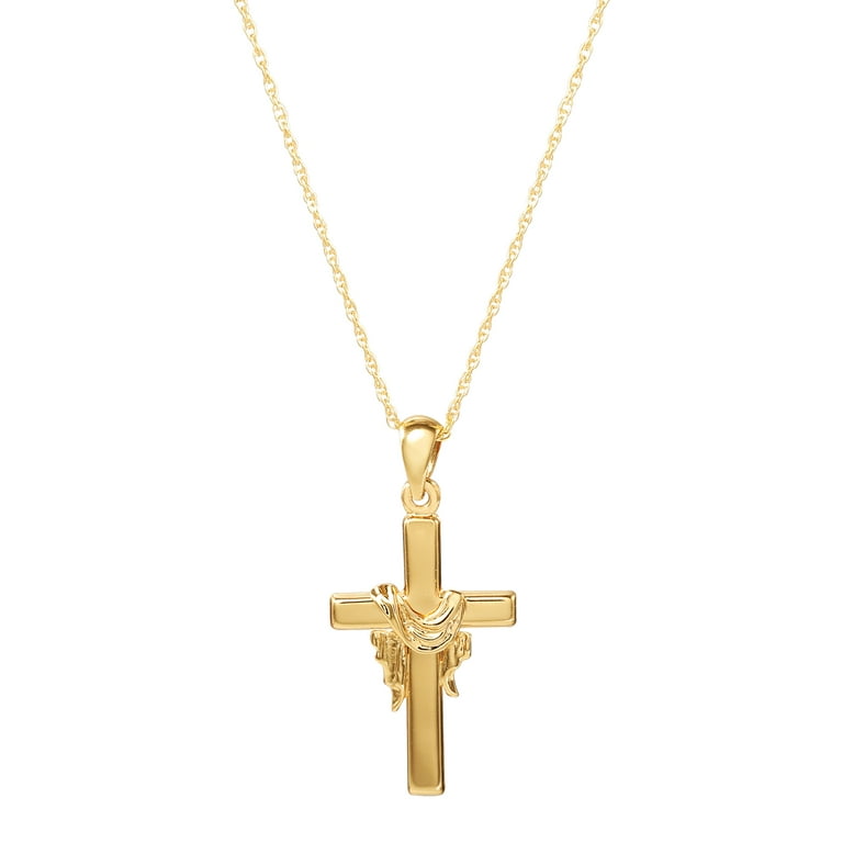 Brillinace Fine Women's Sterling Silver 14KT Plated Cross