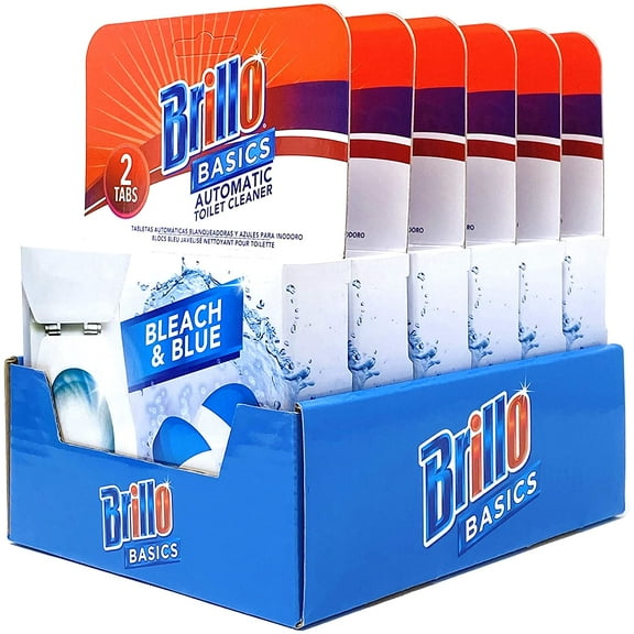 Brillo Basics Toilet Bowl Bleach and Blue Deodorizing Tablets - 12 Tablets