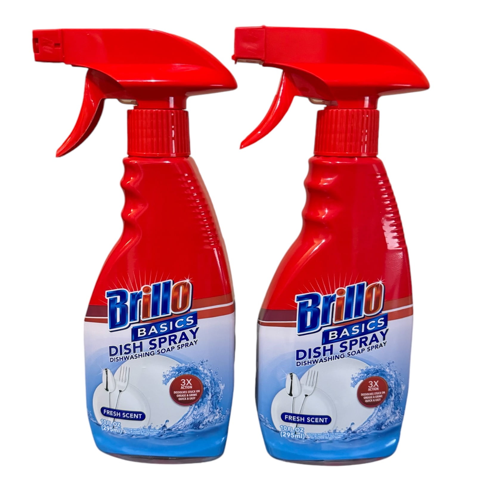 Brillo Basics Dish Spray, Dishwashing Soap Spray, Fresh Scent, 10 FL OZ (2 Pack)