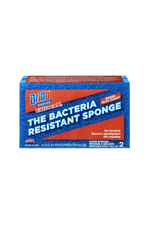 Basics Estracell No Scratch Scrub Sponge 2 Count