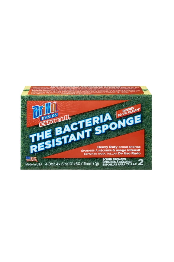 Basics Estracell Heavy Duty Scrub Sponges, 2 Count