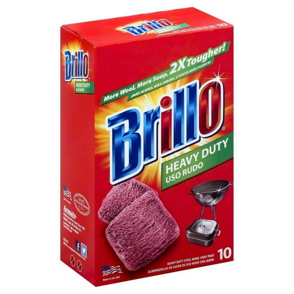 Brillo Heavy Duty Steel Wool Scouring Pad (10 Count) 23366