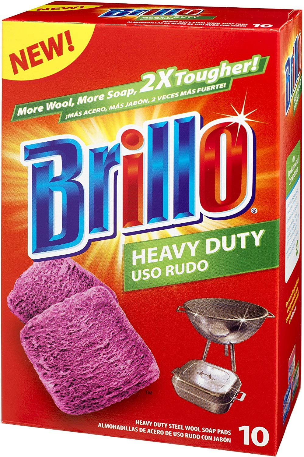 Brillo Heavy Duty Steel Wool Scouring Pad (10 Count) 23366, 1 - Kroger