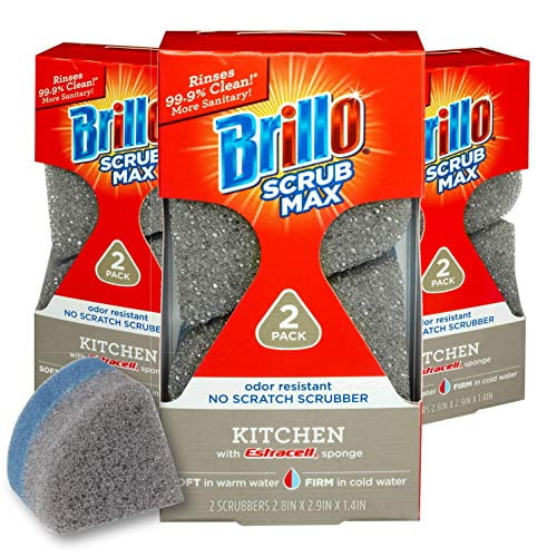 Brillo Scrub Max Heat Activated Sponges, Strong & Long Lasting ...