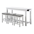 thumbnail image 1 of Brim 4-Piece Rectangular White Wood Top Counter Height Dining Room Set, 1 of 7