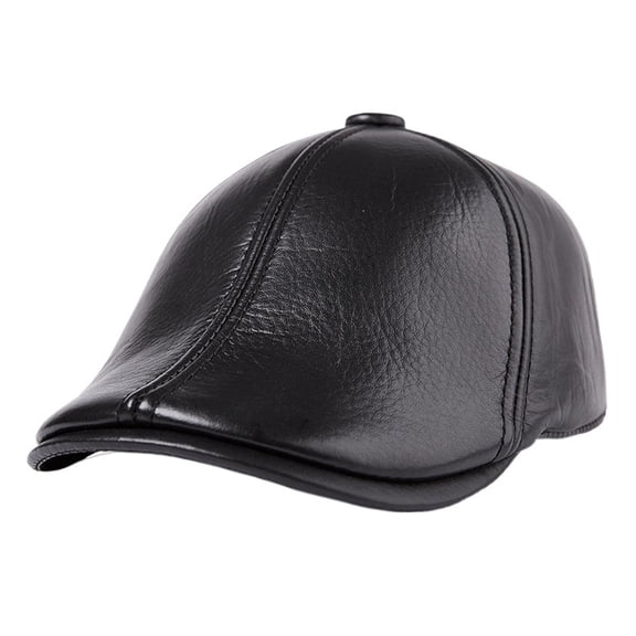 Brim Hat Genuine Cowhide Cow Leather Old Man Hat Hat Men Spring, Cotton Cap Brushed And Thick ,Fashion